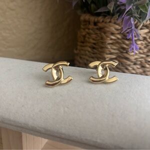18K Real Gold Stud Earrings